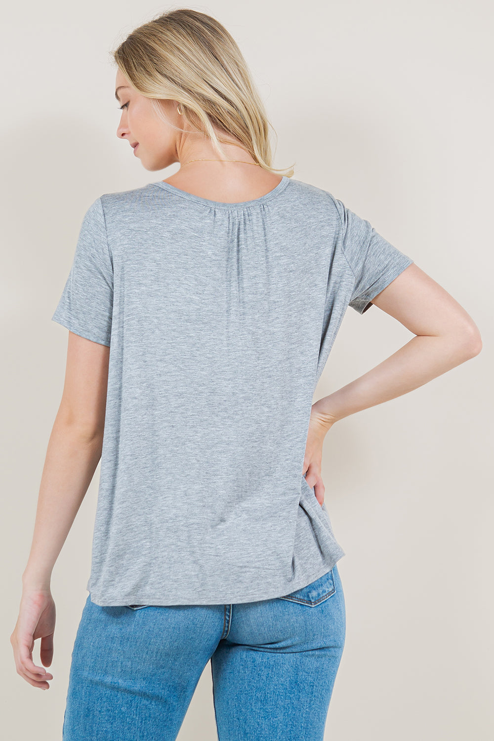 SS SHORT SLEEVE V NECK TOP - T11217-L5006