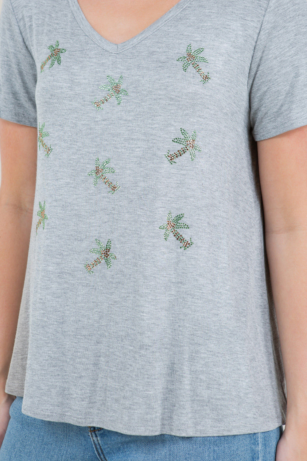 SS SHORT SLEEVE V NECK TOP - T11217-L5006