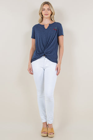 SS NOTCH NECK TWIST TIE TOP - T11238-J23007