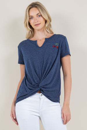 SS NOTCH NECK TWIST TIE TOP - T11238-J23007