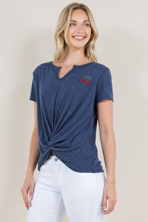 SS NOTCH NECK TWIST TIE TOP - T11238-J23007