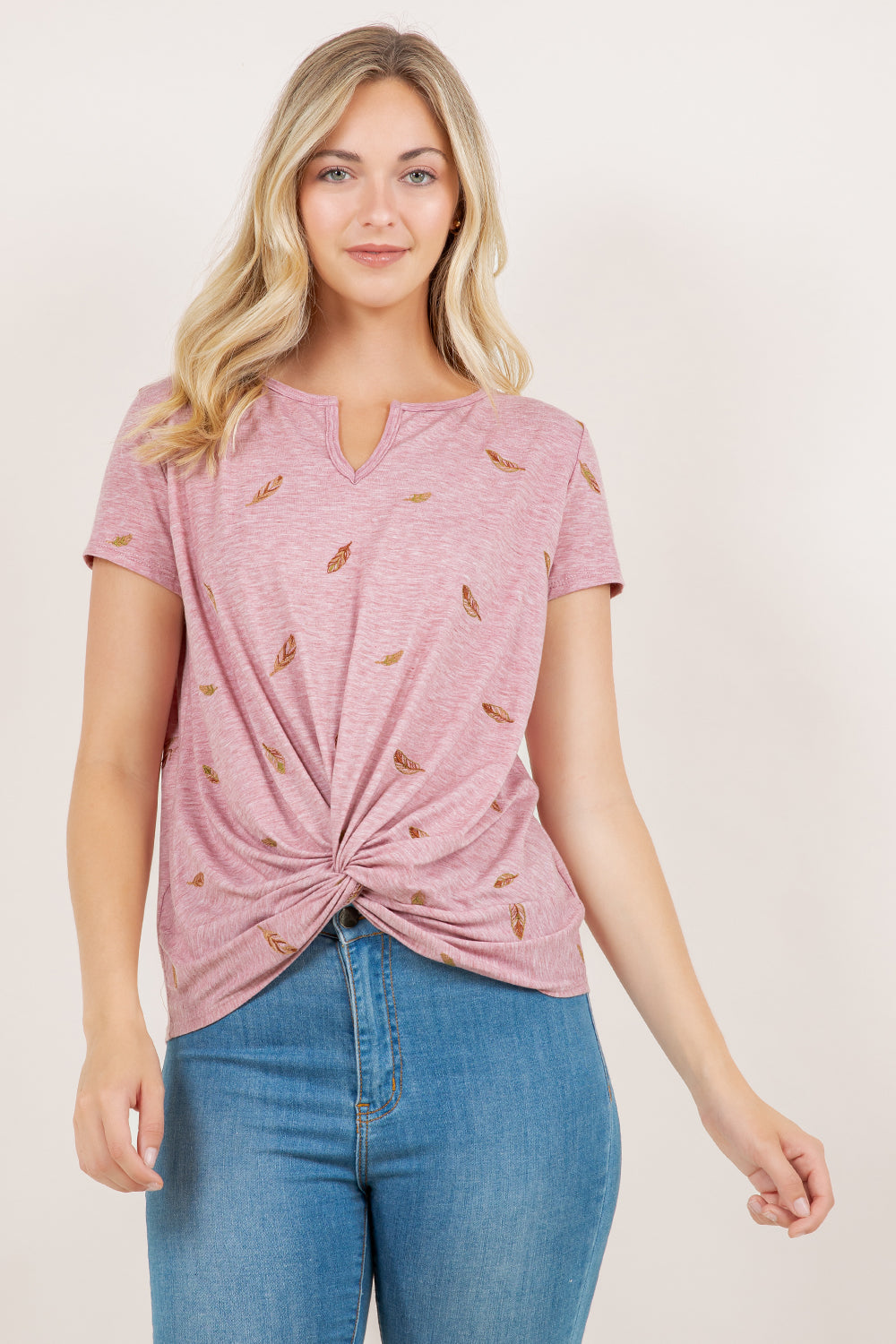 S/SLV NOTCH NECK TEE T11238-KL24110691