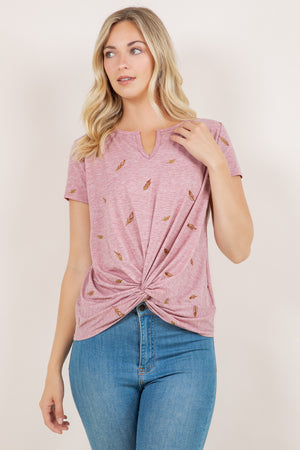 S/SLV NOTCH NECK TEE T11238-KL24110691