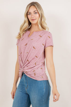 S/SLV NOTCH NECK TEE T11238-KL24110691