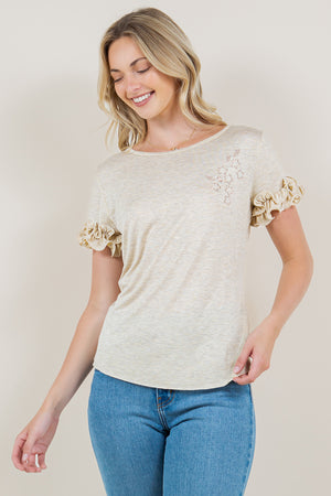 SS ROSETTE FITTED TOP - T11262