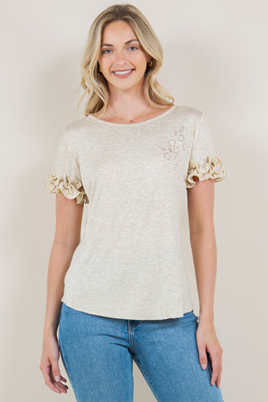 SS ROSETTE FITTED TOP - T11262