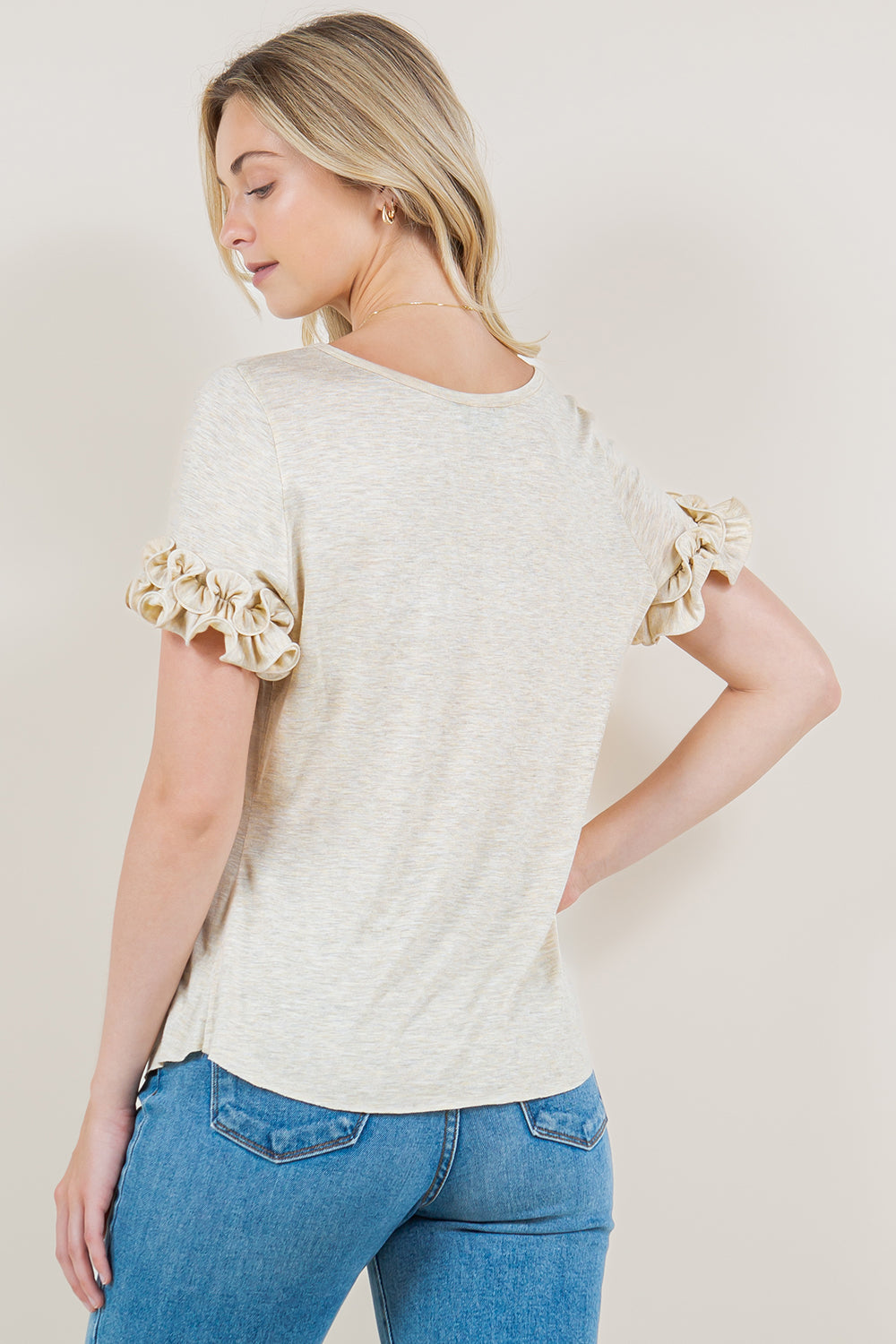 SS ROSETTE FITTED TOP - T11262