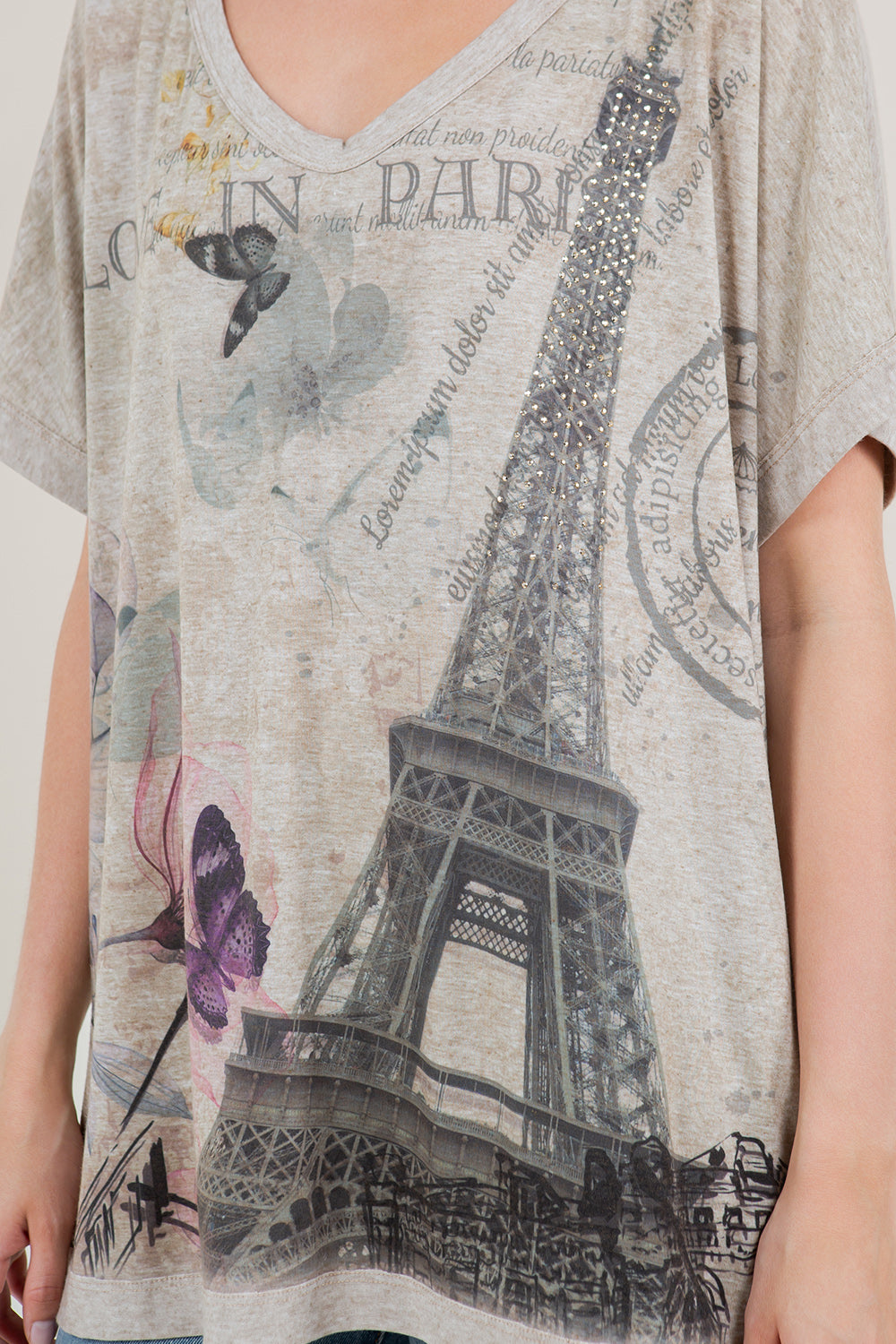 SS DOLMAN SWOOP V NECK STEP HEM TOP - T11270-BK17713