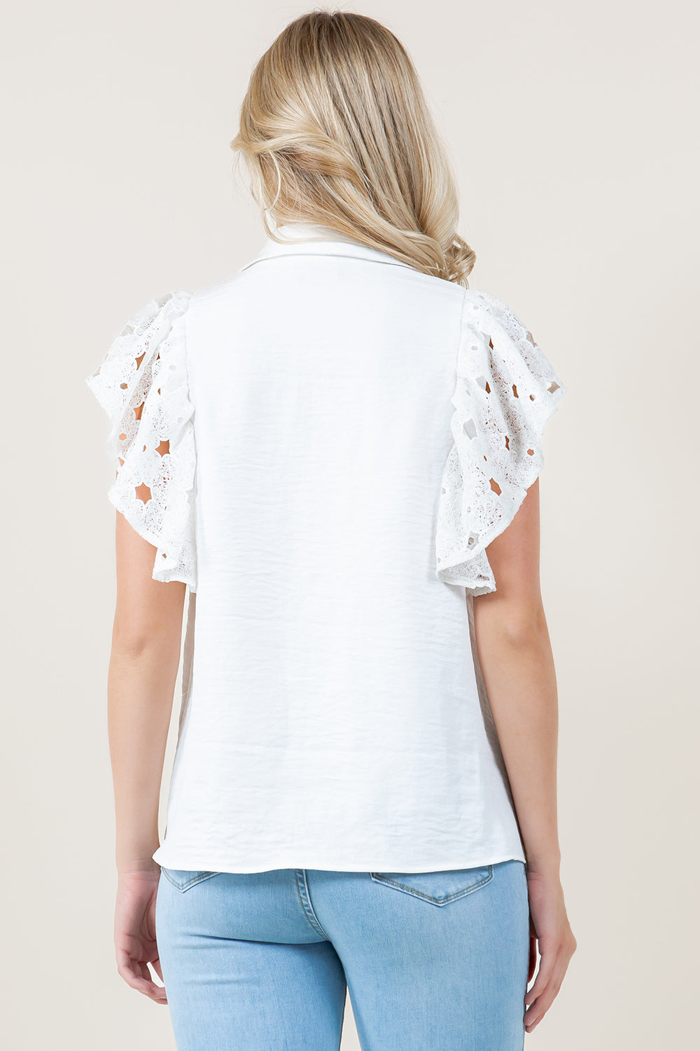 S/SLV CASCADE RUFFLE SHIRT - T11327-AFLW