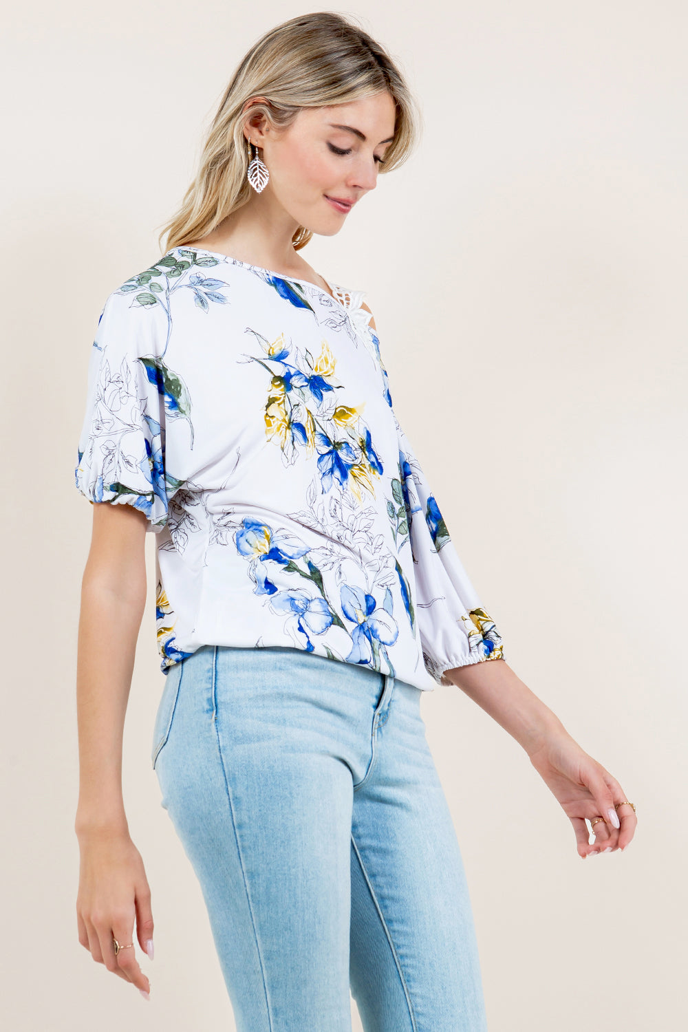 ASYMMETRICAL OFF THE SHOULDER LACE STRAP TOP - T11330-0710