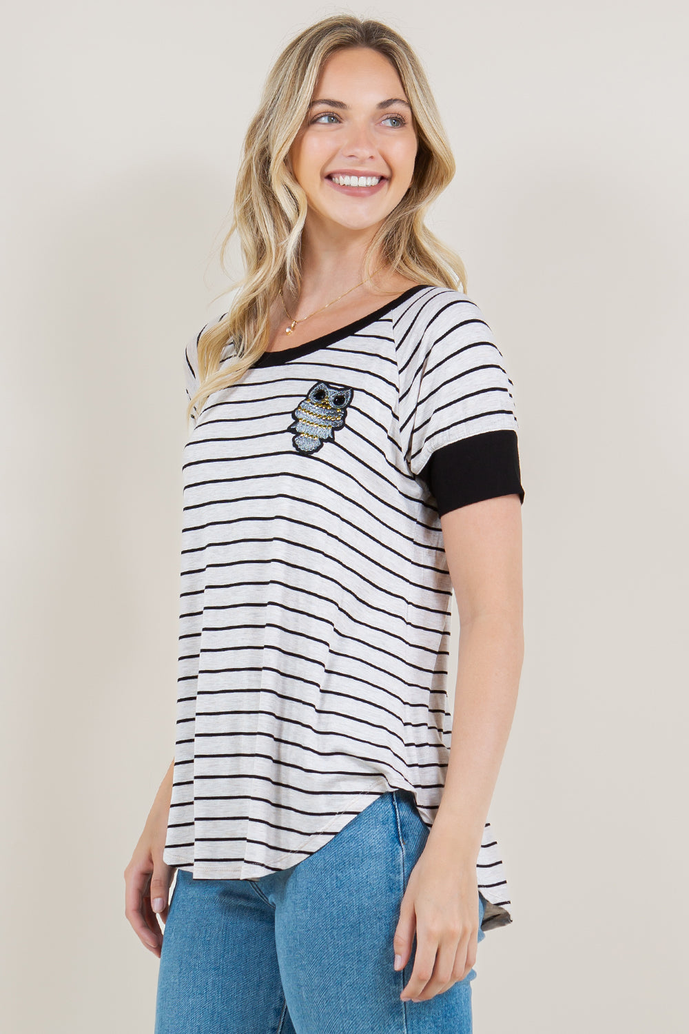SS RAGLAN CONTRAST EDGE TOP - T11364