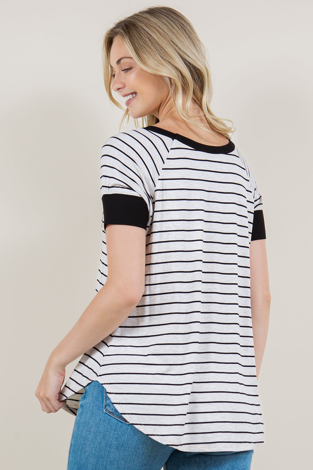 SS RAGLAN CONTRAST EDGE TOP - T11364