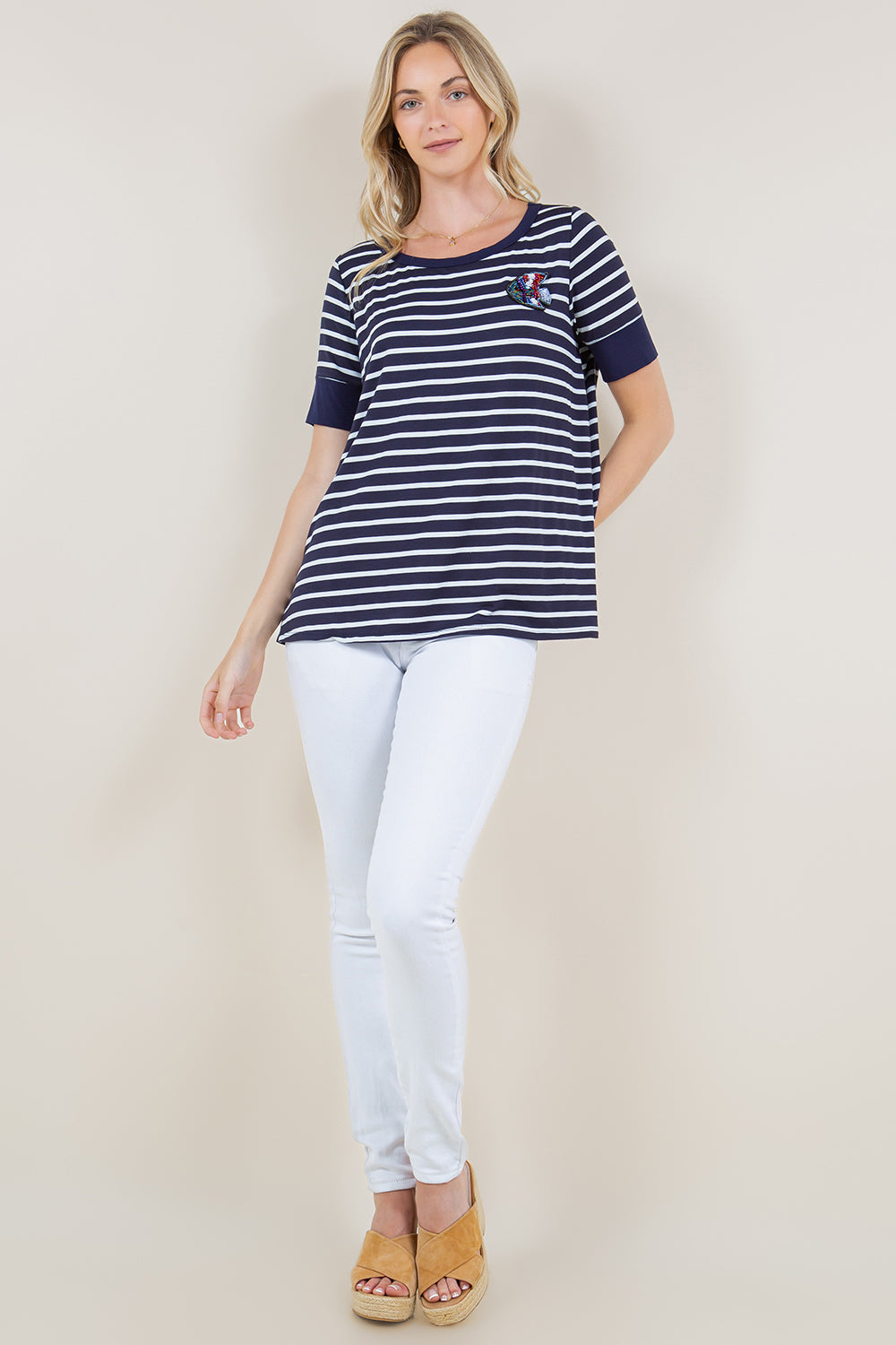 SS CONTRAST EDGE SWING TOP - T11367