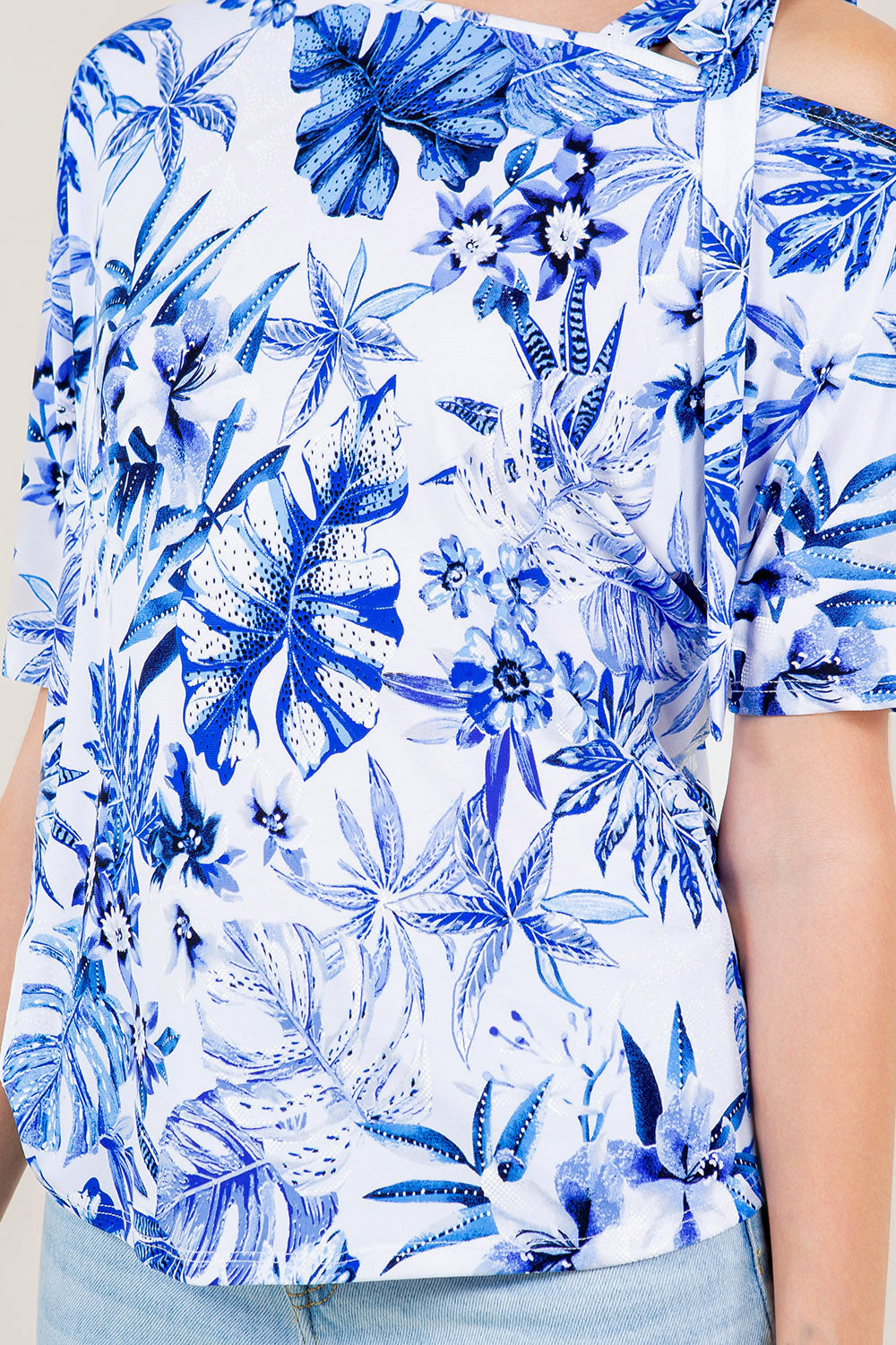 SS DOLMAN ASYMMETRICAL OFF THE SHOULDER W/ BOW DETAIL - T11457-93517