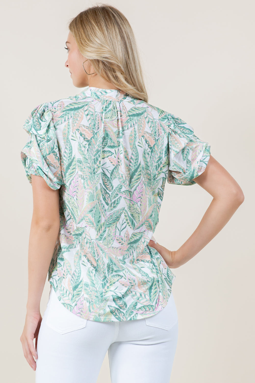 S/SLV TUCKED IN HALF PLACKET POPOVER - T11491-MS5822