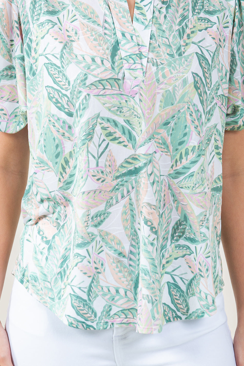 S/SLV TUCKED IN HALF PLACKET POPOVER - T11491-MS5822