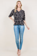 PUFF ELBOW SLEEVE PLACKET NOTCH TOP - T11494-49560-2-JQITY