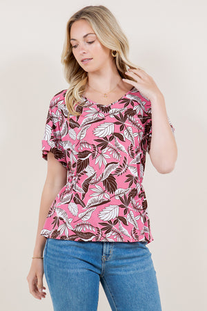 DOLMAN SLEEVE V-NECK ELASTIC WAIST TOP - T11496-5125-8-ITY