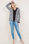 LS COLOR BLOCK V NECK COLLAR TOP - T11499-2910-FLITY
