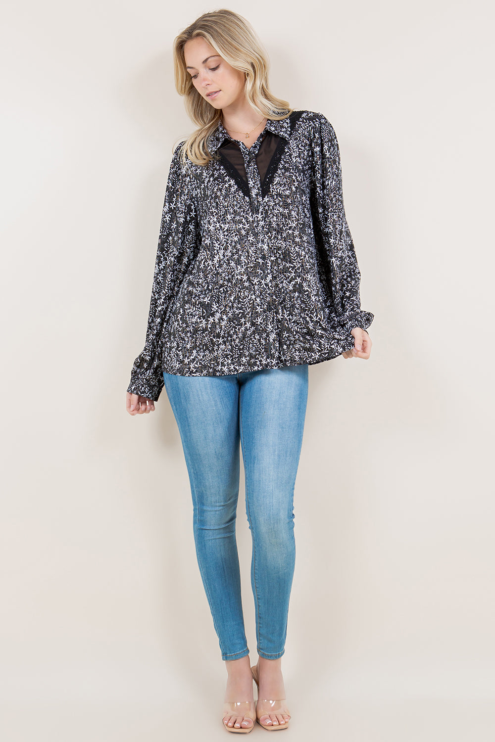 LS CHIFFON YOKE BUTTON FRONT SHIRT - T11500-A1430-1-FLITY