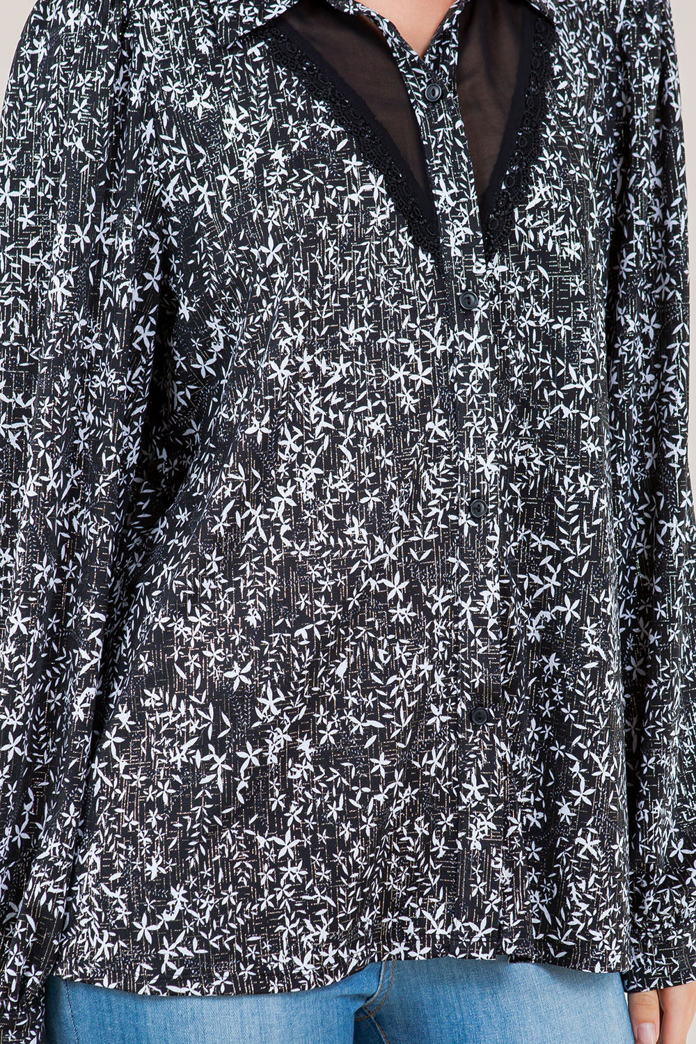 LS CHIFFON YOKE BUTTON FRONT SHIRT - T11500-A1430-1-FLITY