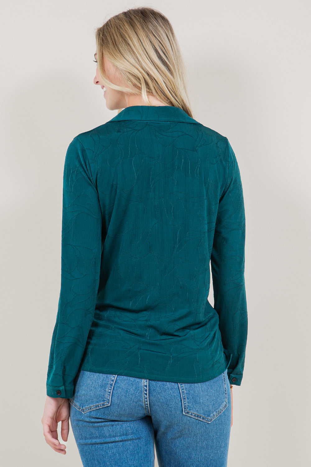 LS TWIST FRONT HI LOW V NECK COLLAR TOP - T11504-ITY-JQD