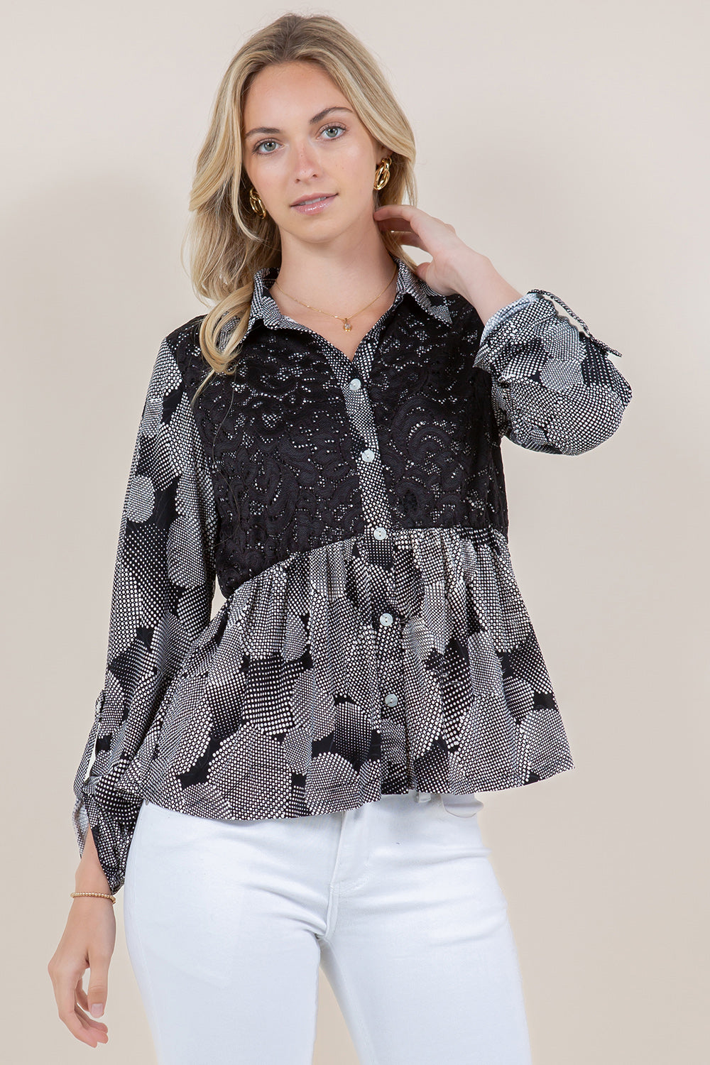 LS LACE BODESS PEPLUM TOP - T11508-1464-1-JQITY