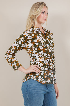 L/SLV TIE WAIST BLOUSE T11509-A4786