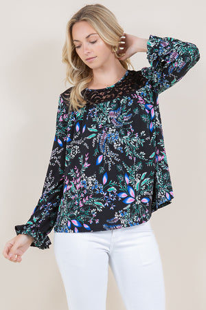 LS PEASANT LACE YOKE BLOUSE- T11517-2671C-16-PFITY