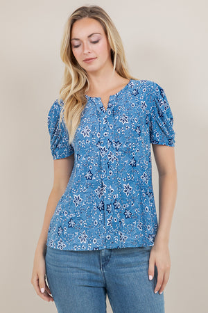 PUFF S/SLV PLEATED TOP T11524-A64551