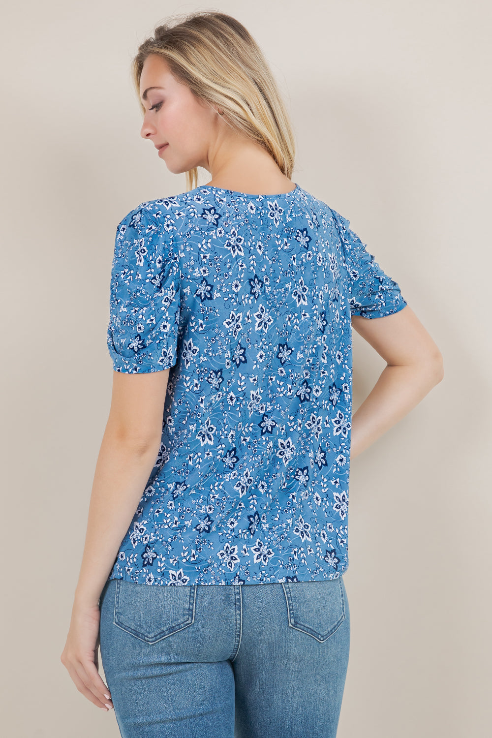 PUFF S/SLV PLEATED TOP T11524-A64551