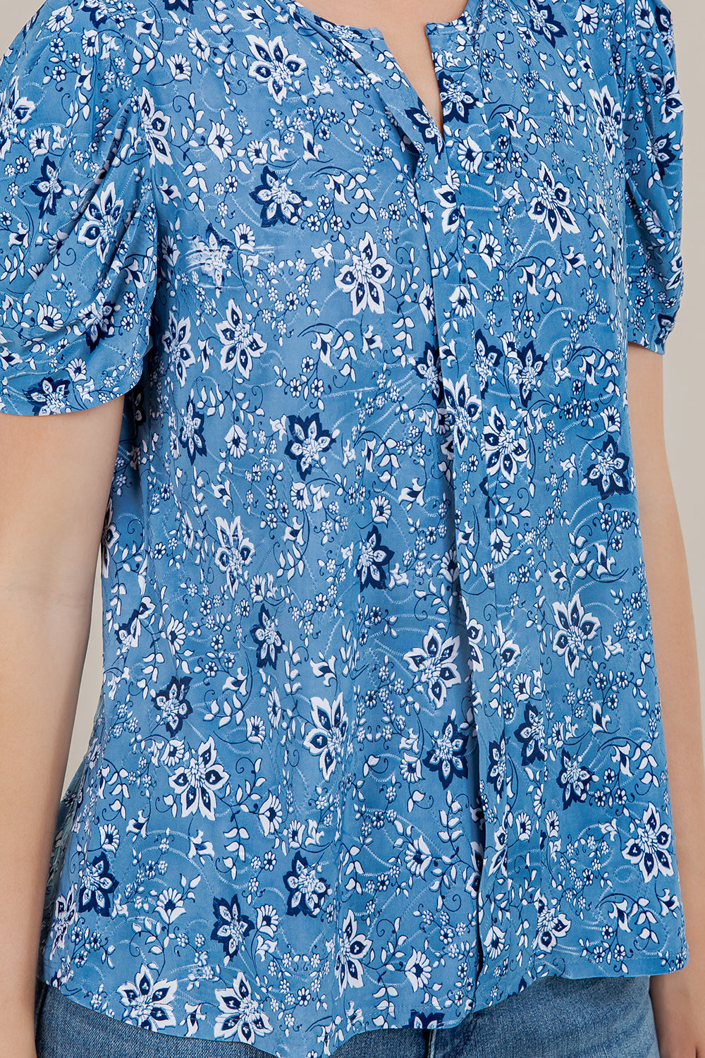 PUFF S/SLV PLEATED TOP T11524-A64551