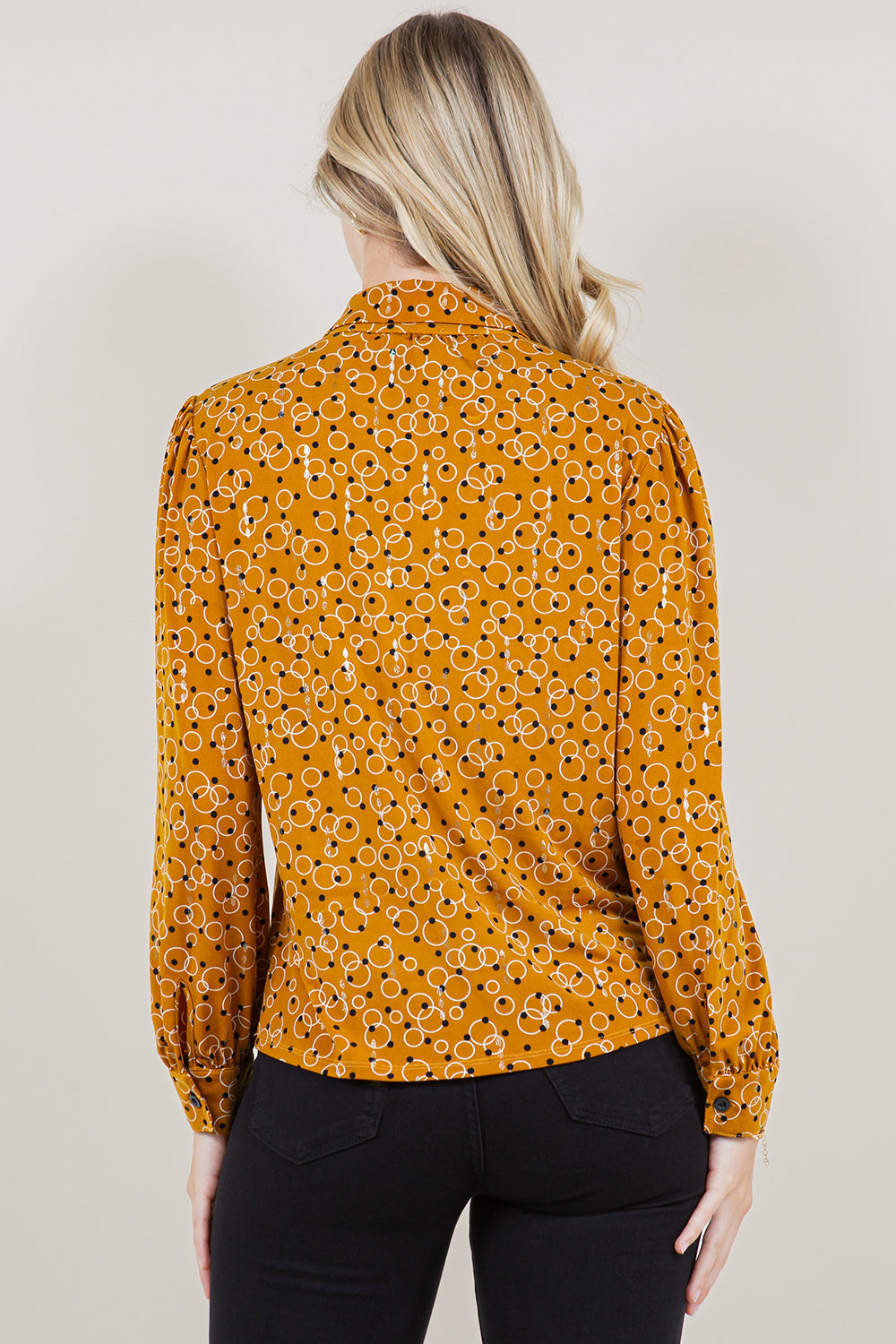 LS NECK KEYHOLE SHIRT TOP - T11560-A4449-8