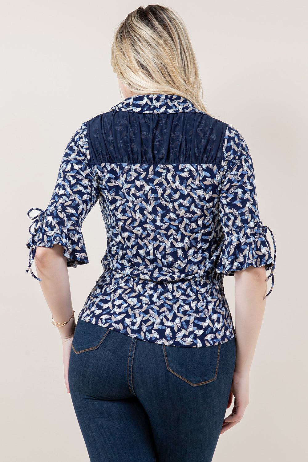 ELB BELL SLV RUFFLE HEM TOP - T11561-A3056-1