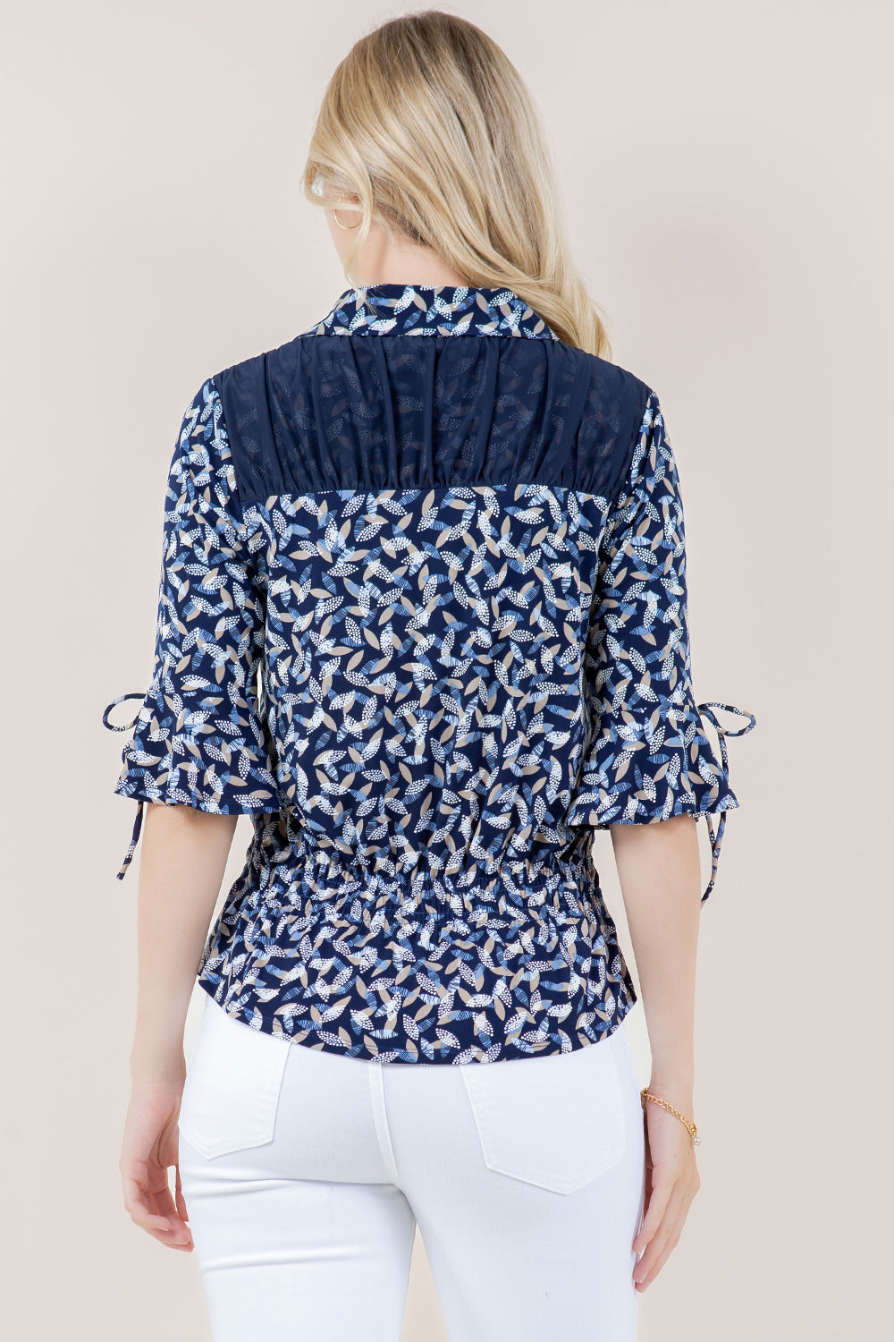 ELB BELL SLV RUFFLE HEM TOP - T11561-A3056-1