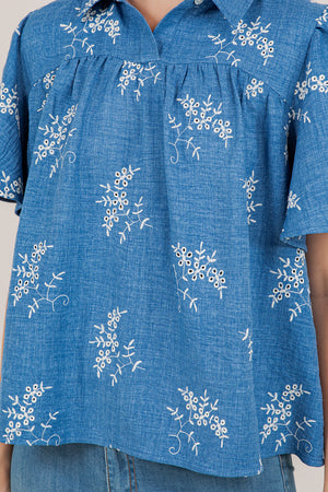 S/SLV SWEETHEART PEASANT TOP T11573-0956