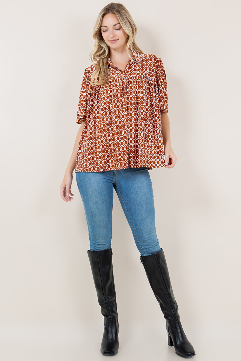 SS FLUTTER SLV SWEET HEART NK LINE TOP - T11573-A0589-2