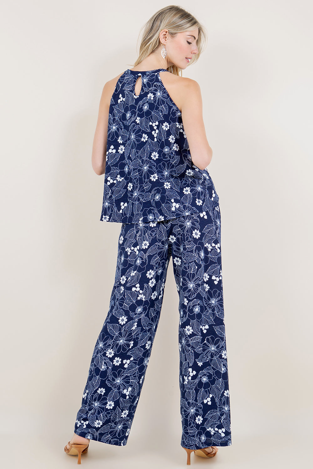 TWO TIERED RUFFLE CAMI TOP & ELASTIC WB PALAZZO - T11575-92311+P423-92311