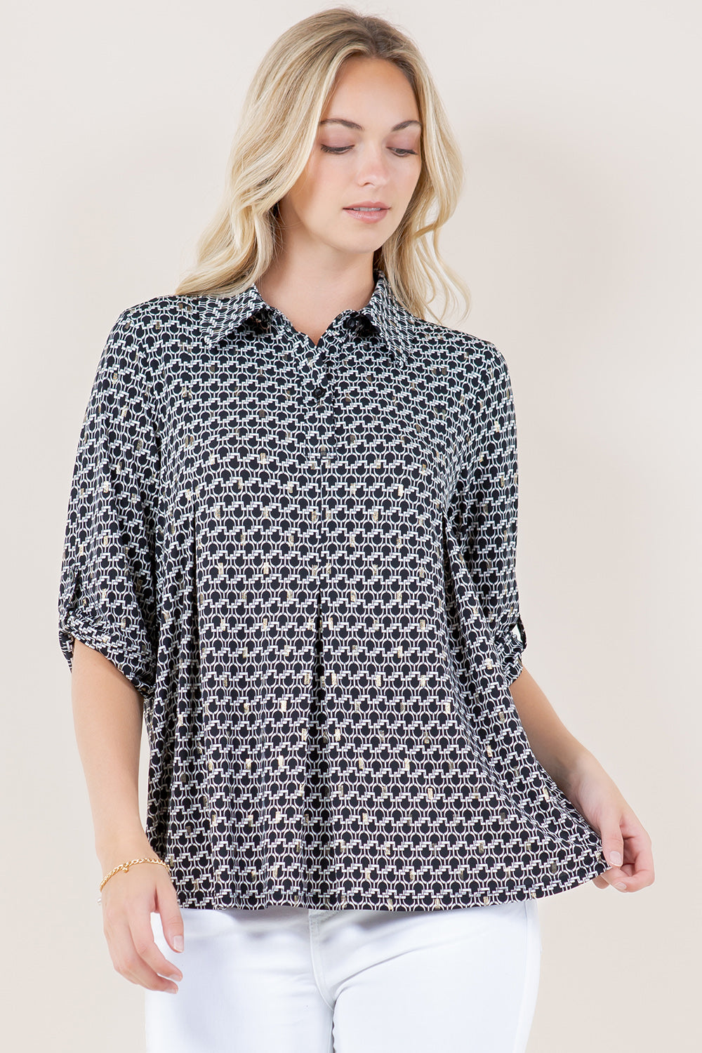 ELB SLV PLEATED POLO SHIRT - T11599