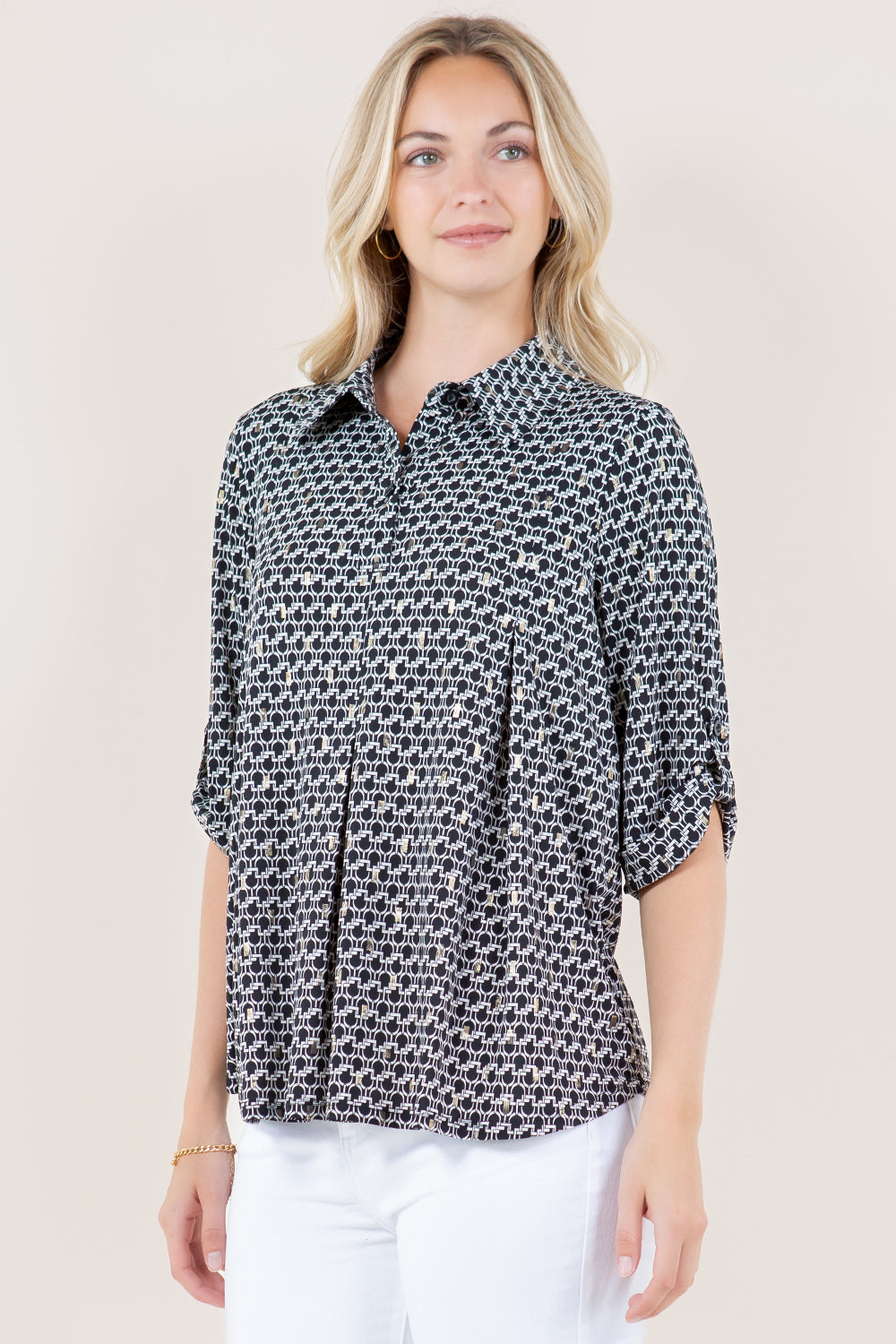 ELB SLV PLEATED POLO SHIRT - T11599