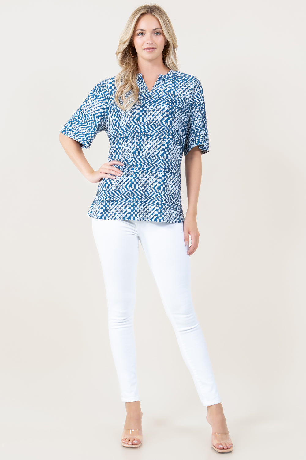 ELBOW SLV PLEATED FRONT POPOVER - T11602-A55551