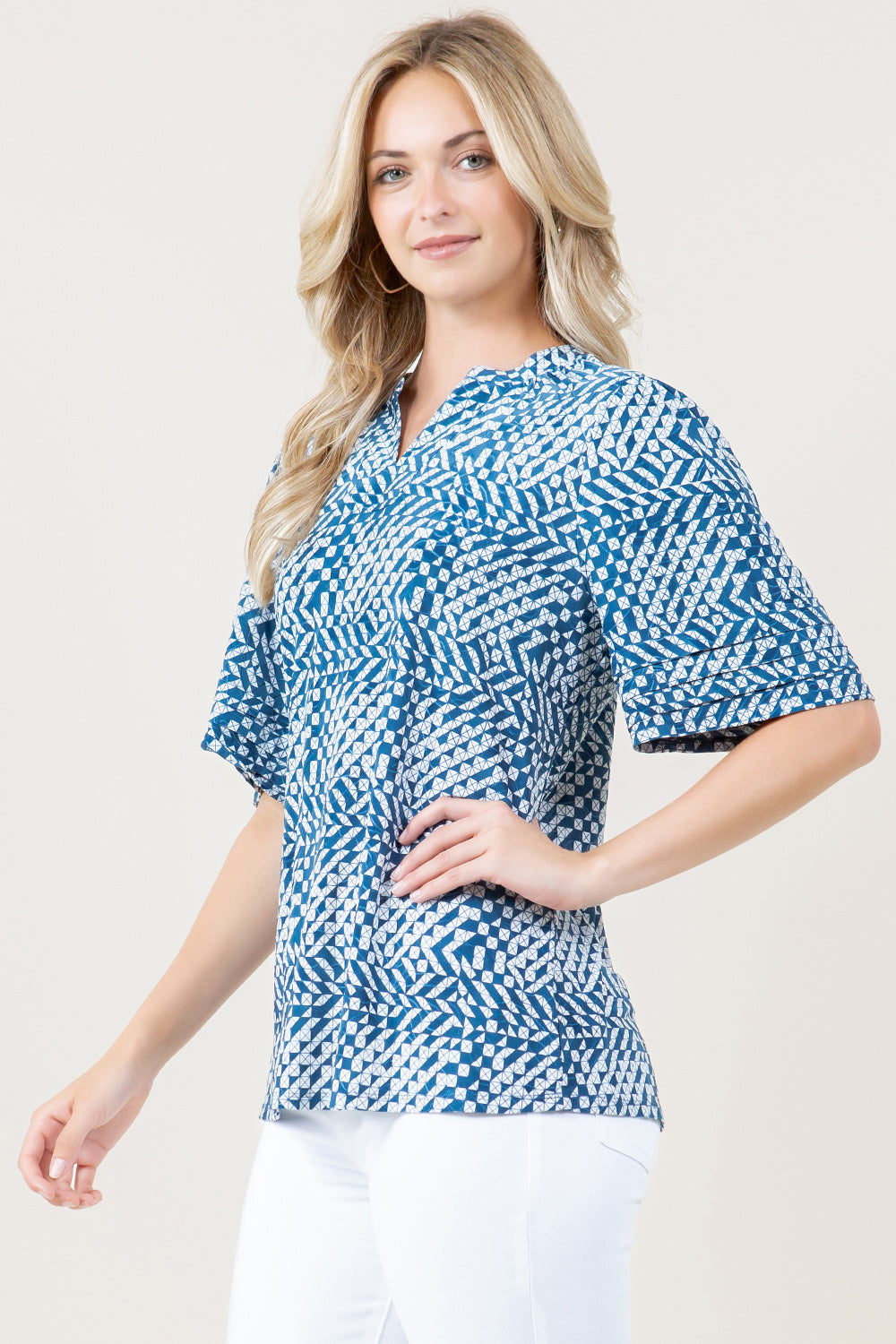 ELBOW SLV PLEATED FRONT POPOVER - T11602-A55551