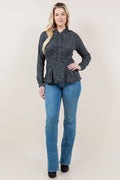 LS RAGLAN WAIST PLEATS HOODIE - T11617-CSH-HACCI-DK GREY