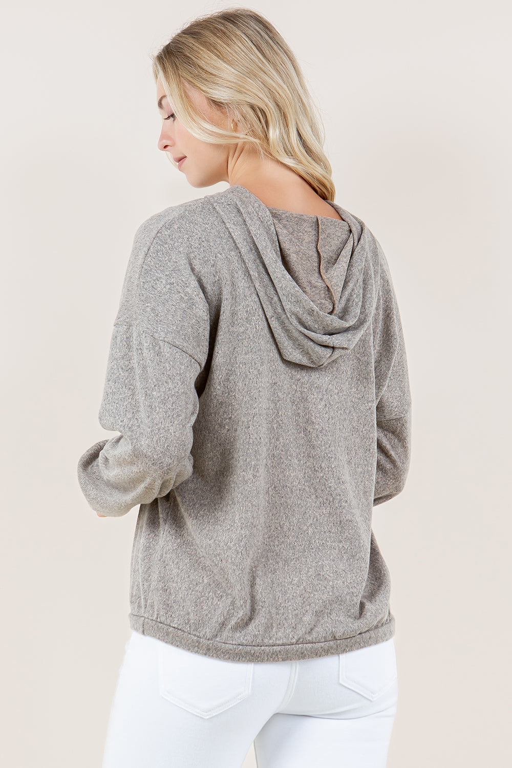 LS WIDE PLACKET HOODIE PULL OVER	- T11618-2THACCI-OAT