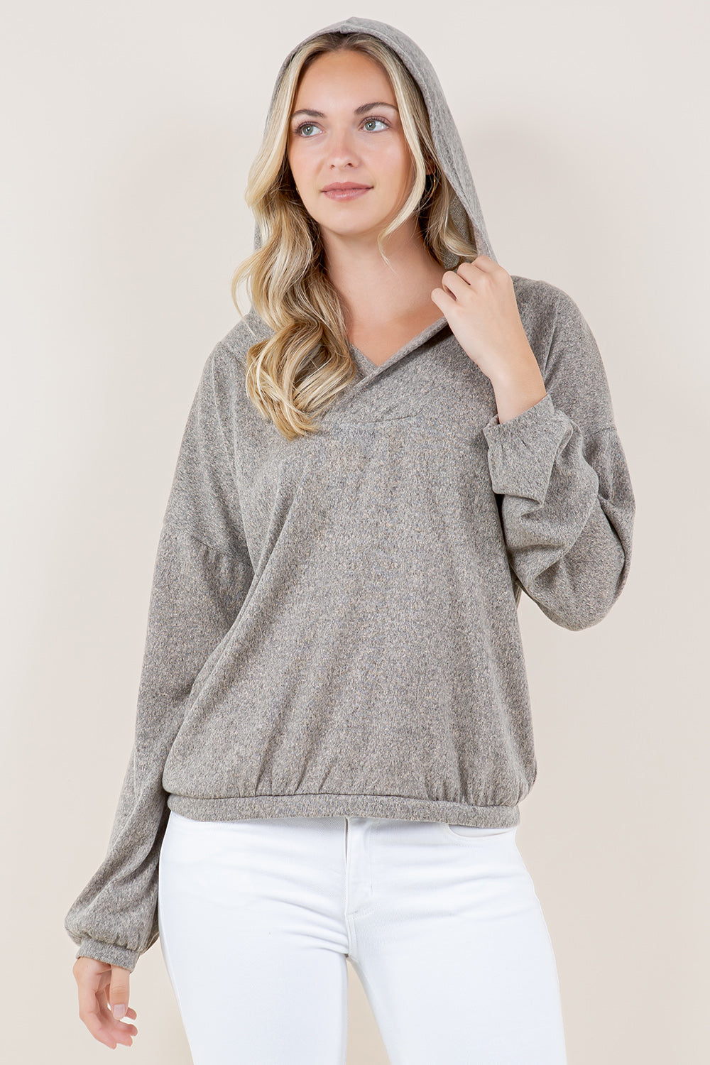 LS WIDE PLACKET HOODIE PULL OVER	- T11618-2THACCI-OAT