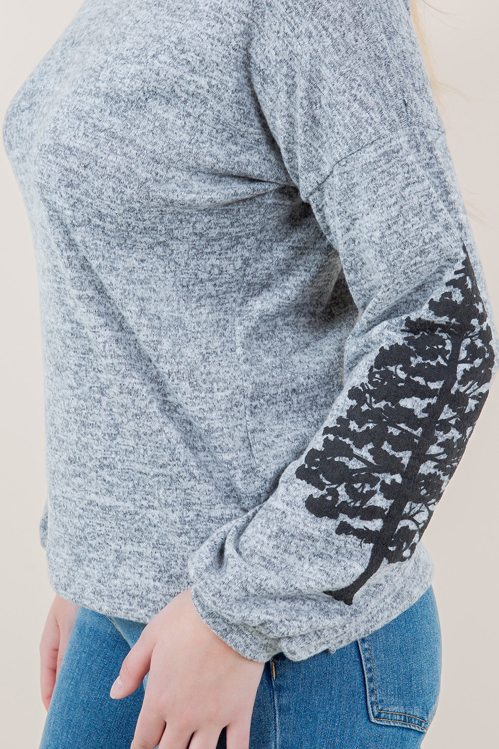 LS CUT OUT HOODIE - T11620-2THACCI-H GREY