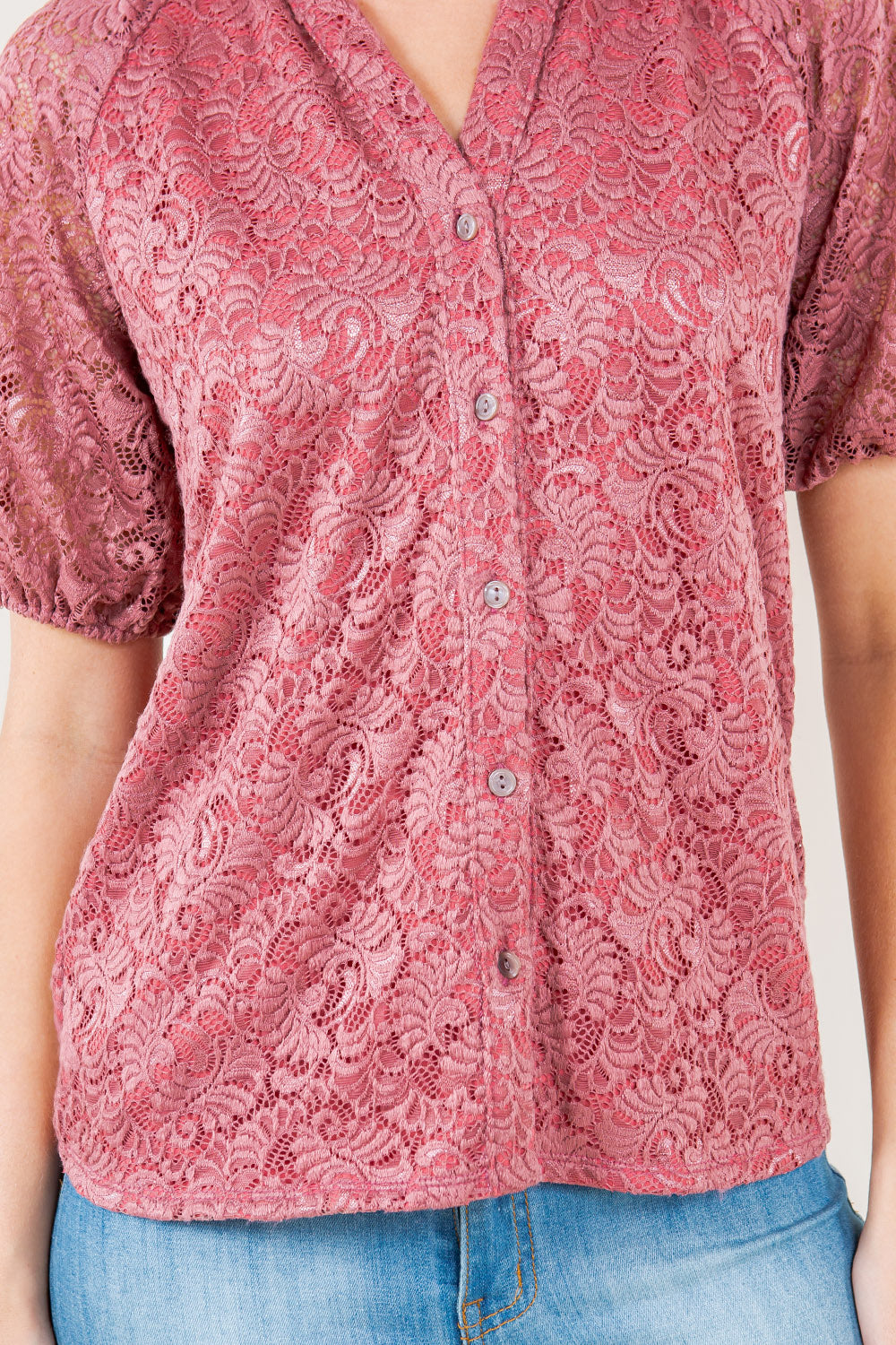 ELB RAGLAN SLV RUFFLE COLLAR SHIRT - T11631-MALIBU-MAUVE