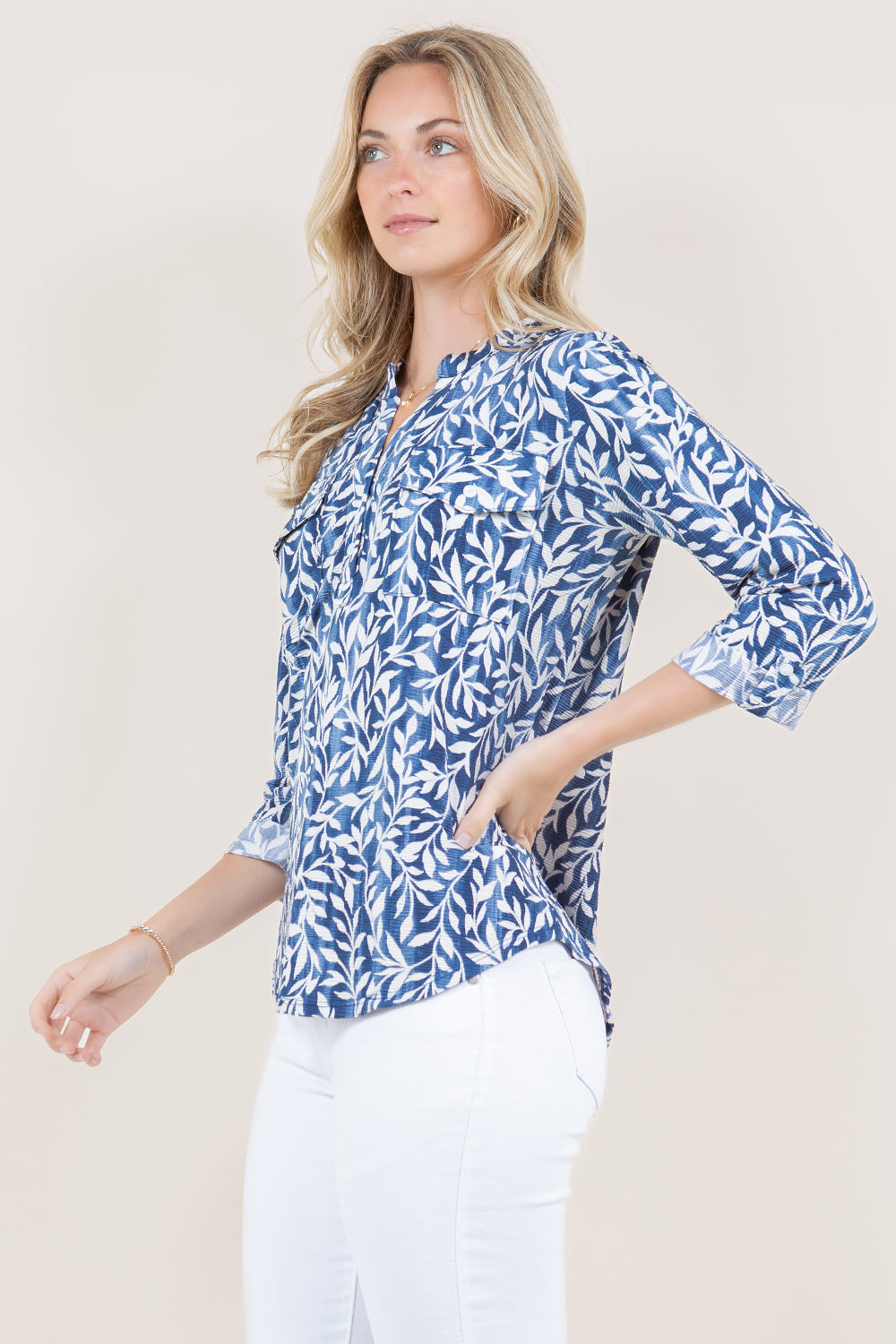 3/4 SLEEVE POPOVER W/FLAP POCKETS - T11632-A16286-CRITY