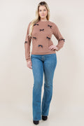 LS ALL OVER BOW PULLOVER - T11641-CSH-HACCI-TAUPE