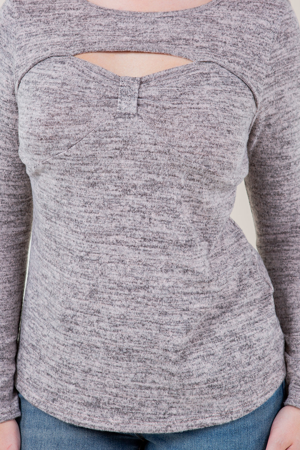 LS CUT OUT BOW FITTED TOP - T11642-2THACCI-PINKSAND